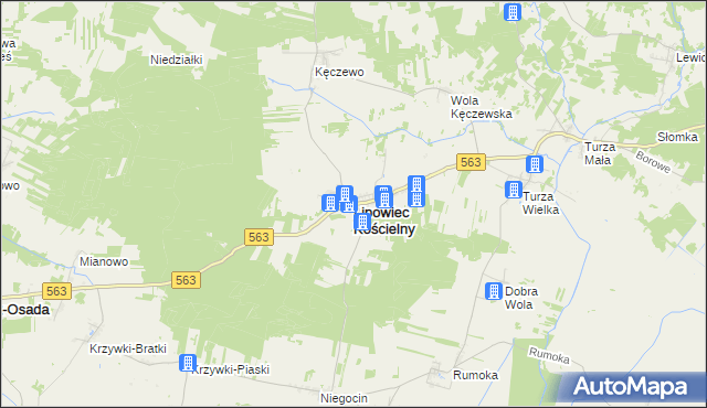 mapa Lipowiec Kościelny, Lipowiec Kościelny na mapie Targeo