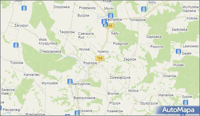 mapa Lipówka gmina Działoszyce, Lipówka gmina Działoszyce na mapie Targeo