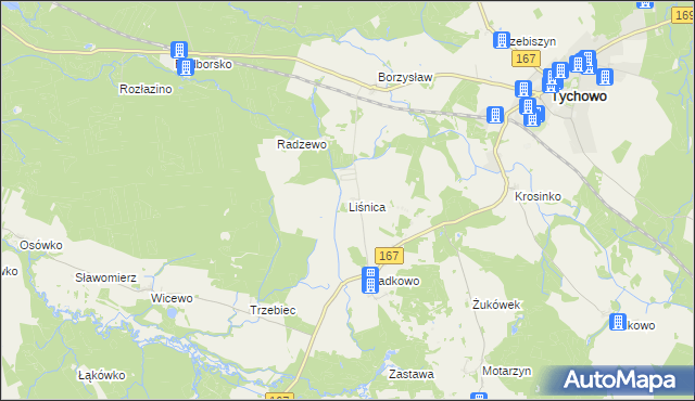 mapa Liśnica, Liśnica na mapie Targeo