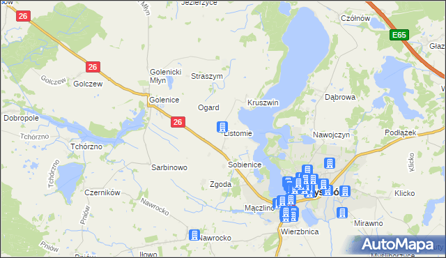 mapa Listomie, Listomie na mapie Targeo