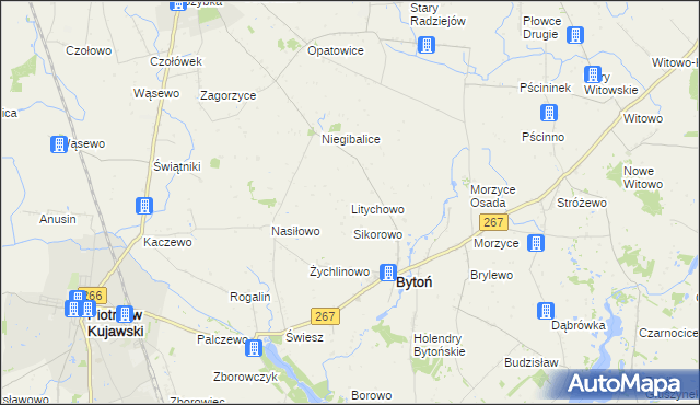 mapa Litychowo, Litychowo na mapie Targeo