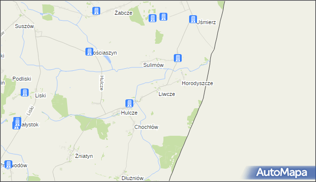 mapa Liwcze, Liwcze na mapie Targeo