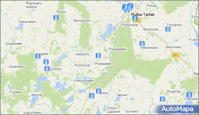 mapa Lizdejki, Lizdejki na mapie Targeo