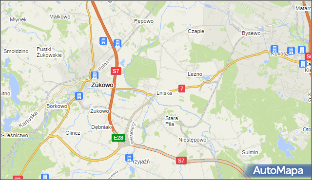 mapa Lniska, Lniska na mapie Targeo