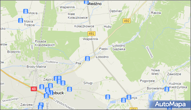 mapa Łobodno, Łobodno na mapie Targeo