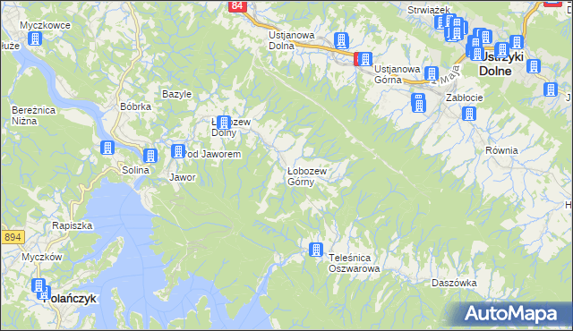 mapa Łobozew Górny, Łobozew Górny na mapie Targeo