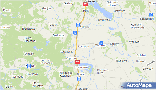 mapa Łochocin, Łochocin na mapie Targeo
