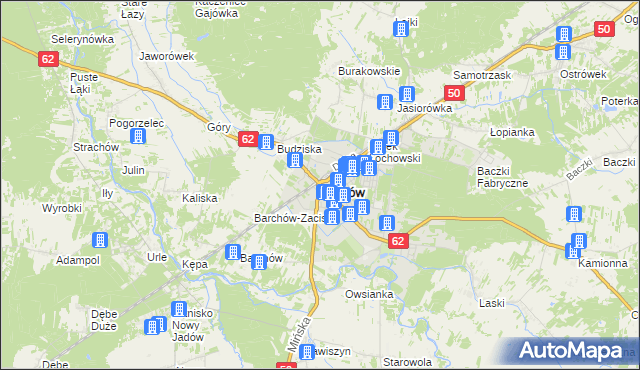 mapa Łochów powiat węgrowski, Łochów powiat węgrowski na mapie Targeo