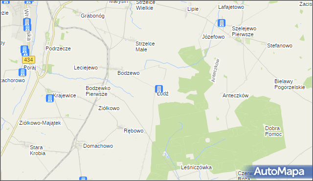mapa Łódź gmina Piaski, Łódź gmina Piaski na mapie Targeo
