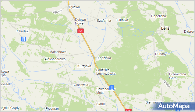 mapa Łodziska, Łodziska na mapie Targeo