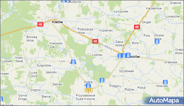mapa Łojków, Łojków na mapie Targeo