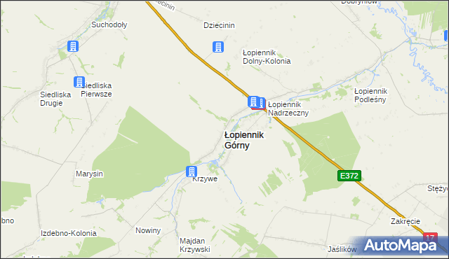 mapa Łopiennik Górny, Łopiennik Górny na mapie Targeo