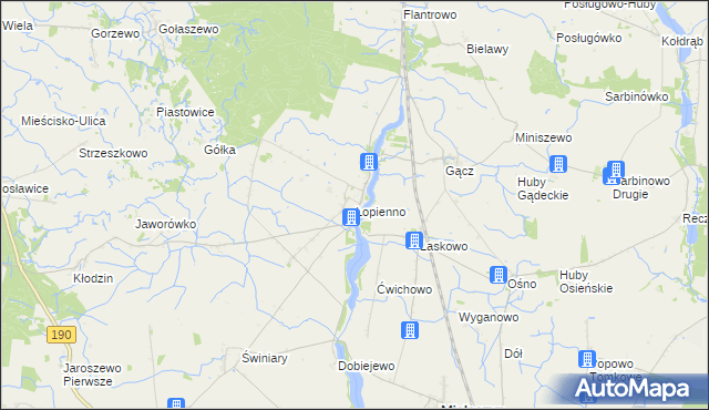 mapa Łopienno, Łopienno na mapie Targeo