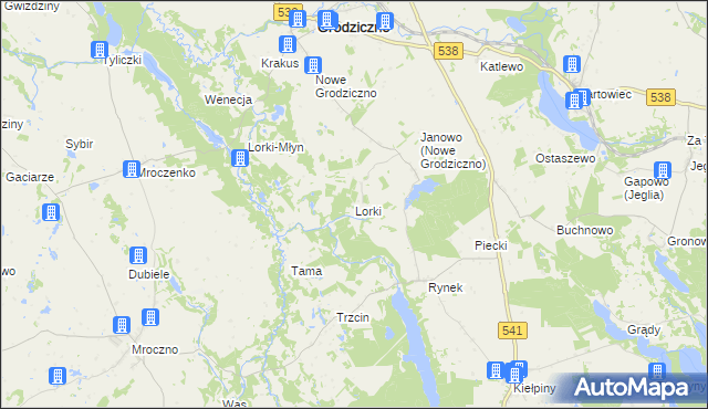 mapa Lorki, Lorki na mapie Targeo