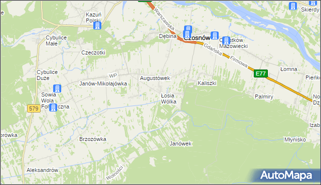 mapa Łosia Wólka, Łosia Wólka na mapie Targeo