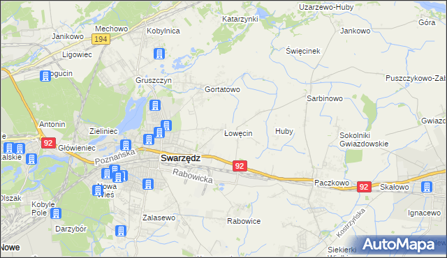 mapa Łowęcin, Łowęcin na mapie Targeo