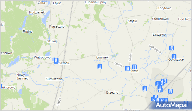 mapa Łowinek, Łowinek na mapie Targeo