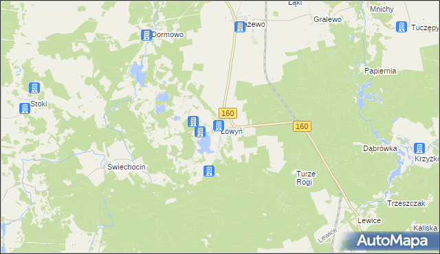 mapa Łowyń, Łowyń na mapie Targeo