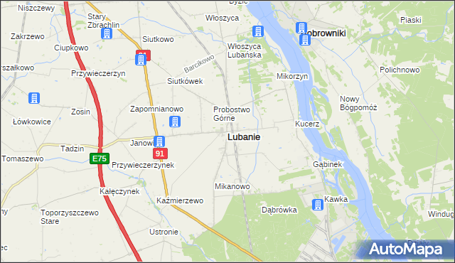 mapa Lubanie, Lubanie na mapie Targeo