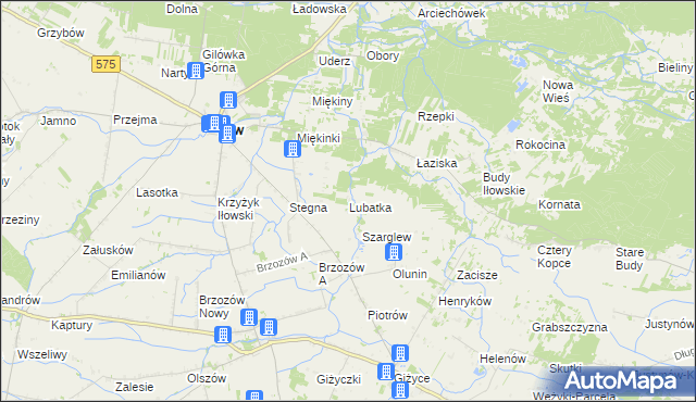 mapa Lubatka, Lubatka na mapie Targeo
