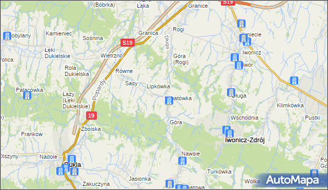 mapa Lubatówka, Lubatówka na mapie Targeo