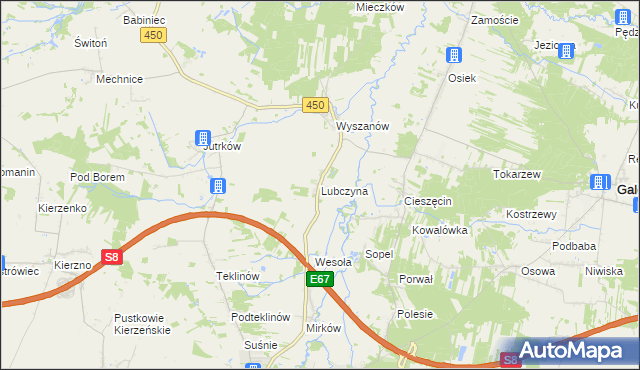 mapa Lubczyna gmina Wieruszów, Lubczyna gmina Wieruszów na mapie Targeo