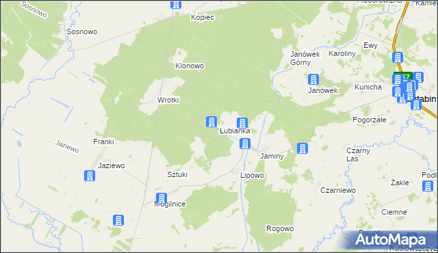 mapa Łubianka gmina Sztabin, Łubianka gmina Sztabin na mapie Targeo