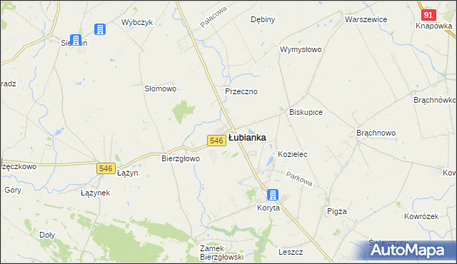 mapa Łubianka powiat toruński, Łubianka powiat toruński na mapie Targeo