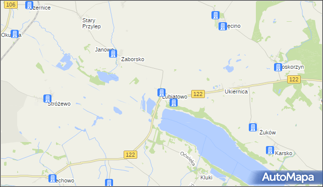 mapa Lubiatowo gmina Przelewice, Lubiatowo gmina Przelewice na mapie Targeo