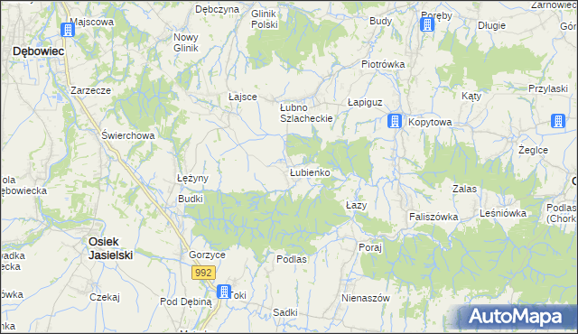 mapa Łubienko, Łubienko na mapie Targeo