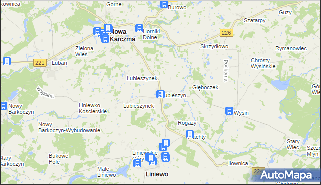 mapa Lubieszyn, Lubieszyn na mapie Targeo