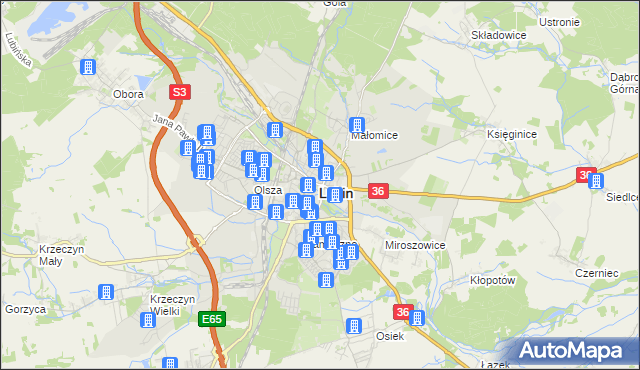 mapa Lubin, Lubin na mapie Targeo