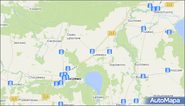 mapa Lublewko, Lublewko na mapie Targeo