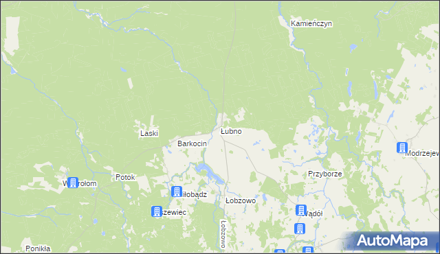 mapa Łubno gmina Kołczygłowy, Łubno gmina Kołczygłowy na mapie Targeo