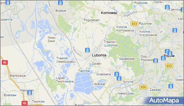 mapa Lubomia, Lubomia na mapie Targeo
