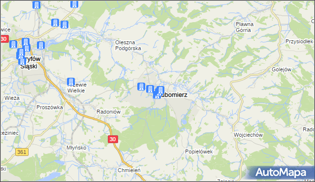 mapa Lubomierz powiat lwówecki, Lubomierz powiat lwówecki na mapie Targeo