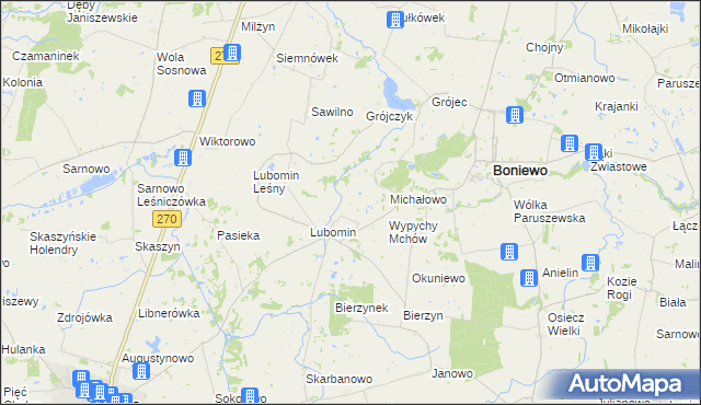 mapa Lubomin Rządowy, Lubomin Rządowy na mapie Targeo