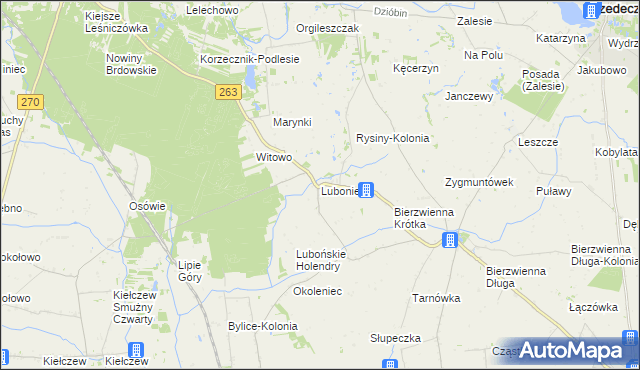 mapa Luboniek, Luboniek na mapie Targeo