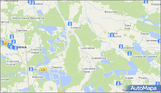 mapa Luboradów, Luboradów na mapie Targeo