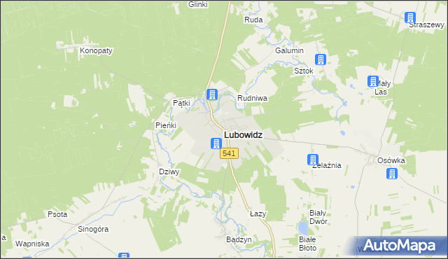 mapa Lubowidz powiat żuromiński, Lubowidz powiat żuromiński na mapie Targeo