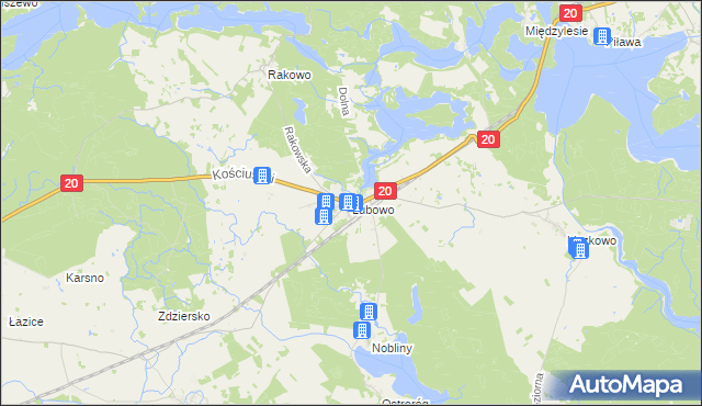 mapa Łubowo gmina Borne Sulinowo, Łubowo gmina Borne Sulinowo na mapie Targeo