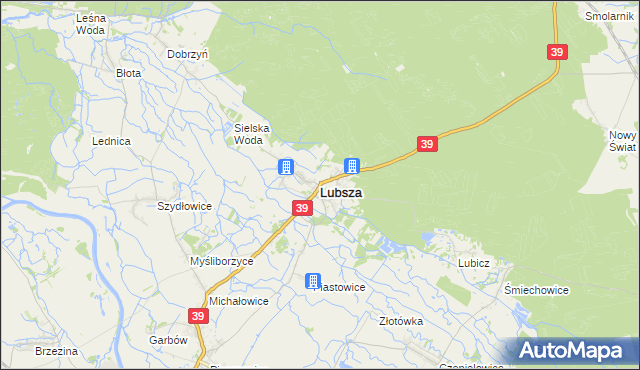 mapa Lubsza powiat brzeski, Lubsza powiat brzeski na mapie Targeo