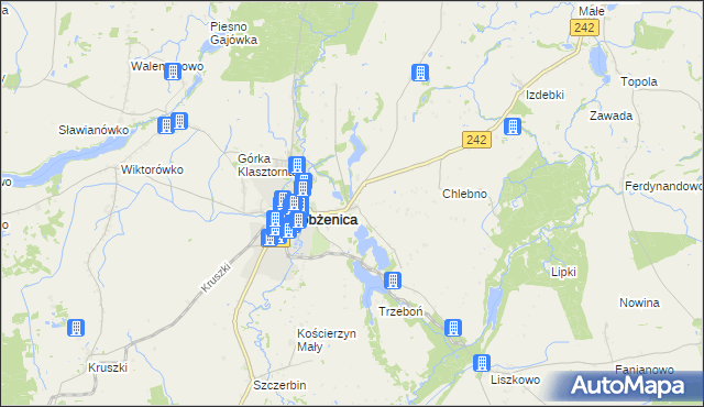 mapa Luchowo gmina Łobżenica, Luchowo gmina Łobżenica na mapie Targeo