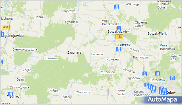 mapa Luciejów, Luciejów na mapie Targeo