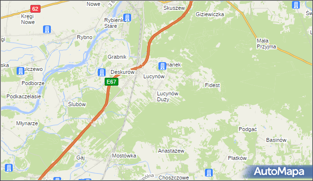mapa Lucynów Duży, Lucynów Duży na mapie Targeo