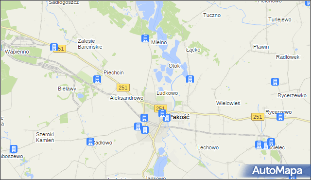mapa Ludkowo gmina Pakość, Ludkowo gmina Pakość na mapie Targeo