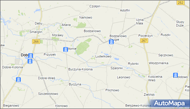 mapa Ludwikowo gmina Dobre, Ludwikowo gmina Dobre na mapie Targeo