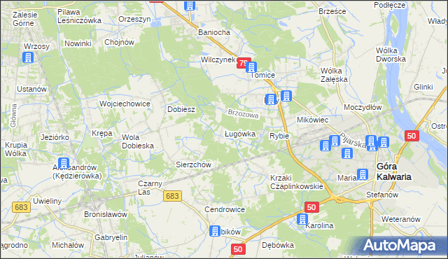 mapa Ługówka, Ługówka na mapie Targeo