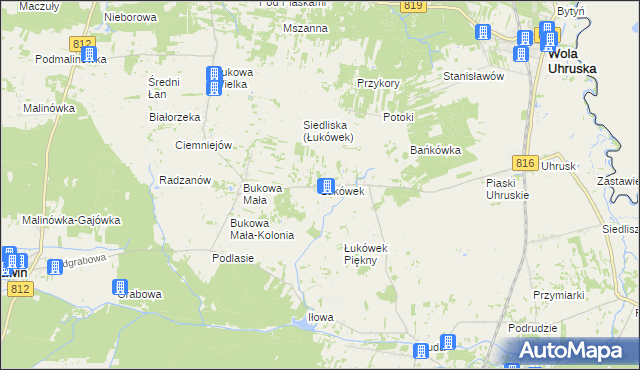 mapa Łukówek, Łukówek na mapie Targeo