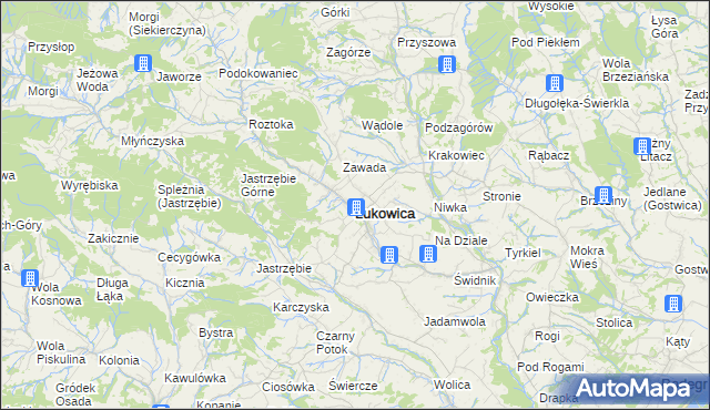 mapa Łukowica, Łukowica na mapie Targeo